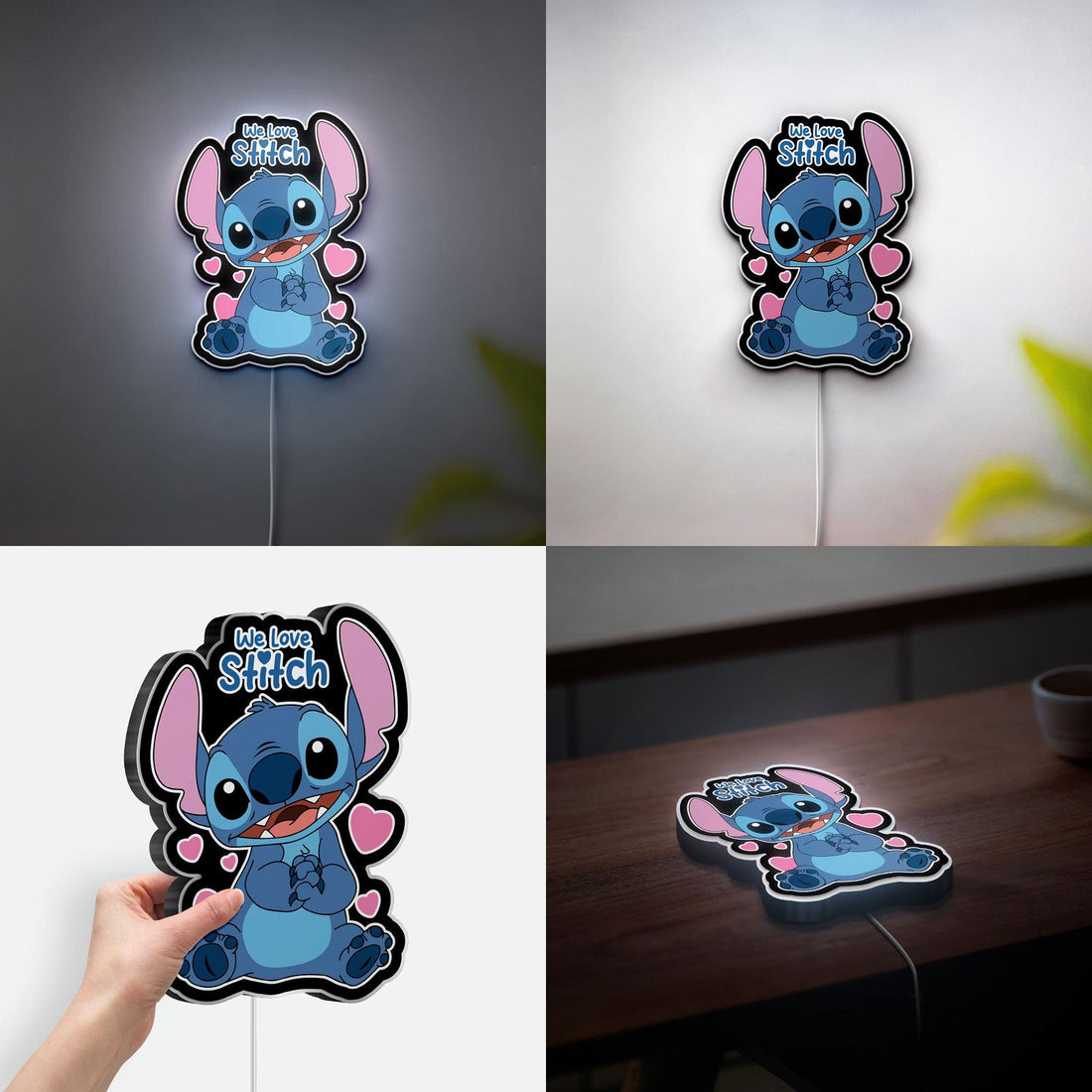 Adorable Stitch 3D Night Light, Lilo & Stitch Fan Party Decor, We Love Stitch Wall Art, Anime Room Lighting for Kids, Anime Fan Gifts,