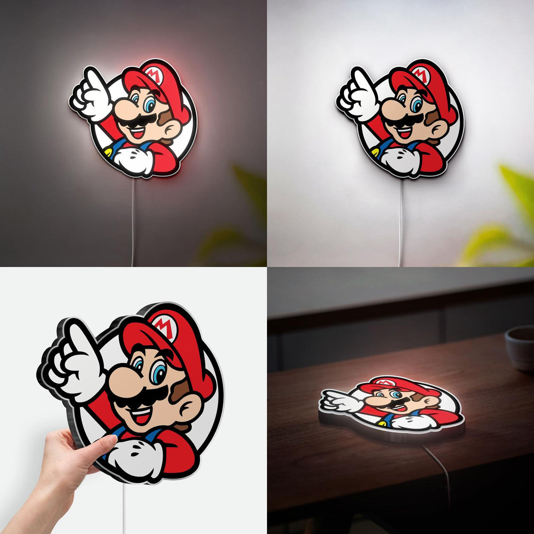 Handmade Mario 3D LED Lamp, Game-Themed Party Light for Super Mario Bros Fans, Kids Bedroom & Retro Gaming Room Decor, Anime Gift for Kid