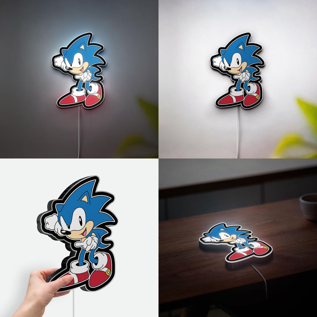 Sonic 3D LED Lamp, Birthday Gift for Sonic Fans, Anime Night Light Decor, Gamer Cave Wall Art, Kid Room Decor