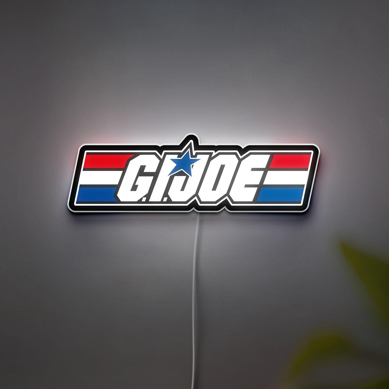 Glowing G.I. JOE Logo Night Light, G.I. Joe Fan Gift, Movie Room Decor, Man Cave Decor, Gamer Room Art, Military Enthusiast Gift Idea
