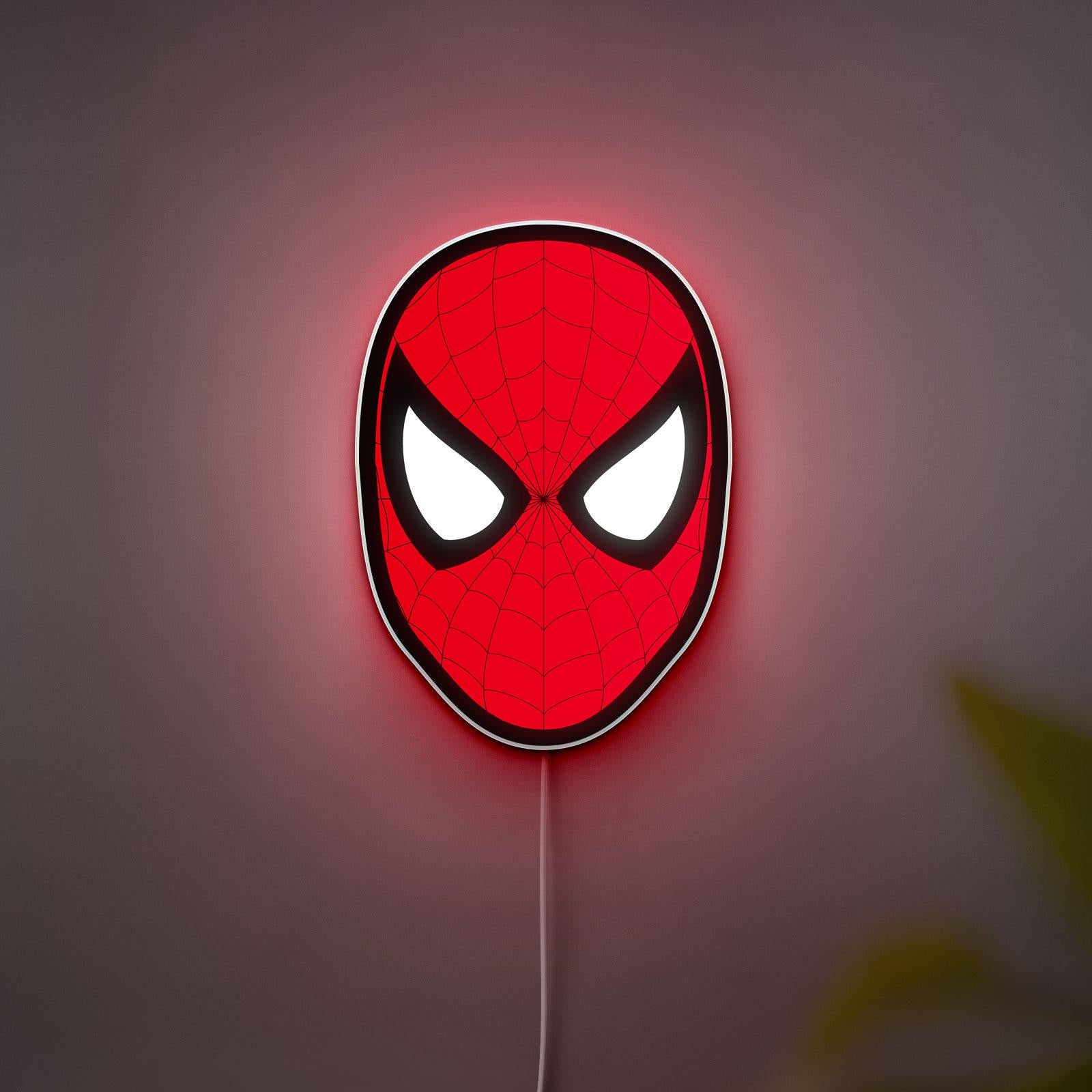 Personalized Spiderman Mask 3D Print Lightbox, Spiderman's Classic Mask Decor LED Lamp, Ideal for Superhero Lovers and Fans