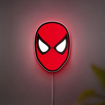 Personalized Spiderman Mask 3D Print Lightbox, Spiderman's Classic Mask Decor LED Lamp, Ideal for Superhero Lovers and Fans