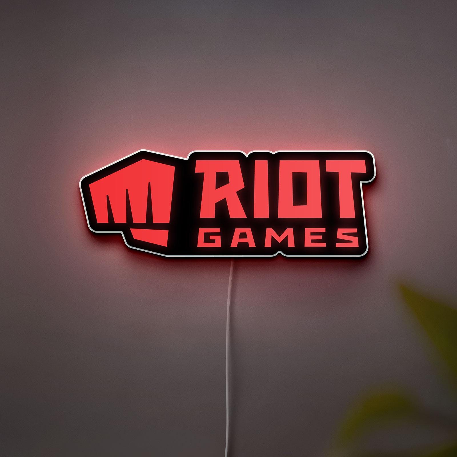 3D Printed RIOT Games Light Box, Electro Gaming Sign Lamp Decor, Handmade Gamer Gift, Man Cave Light