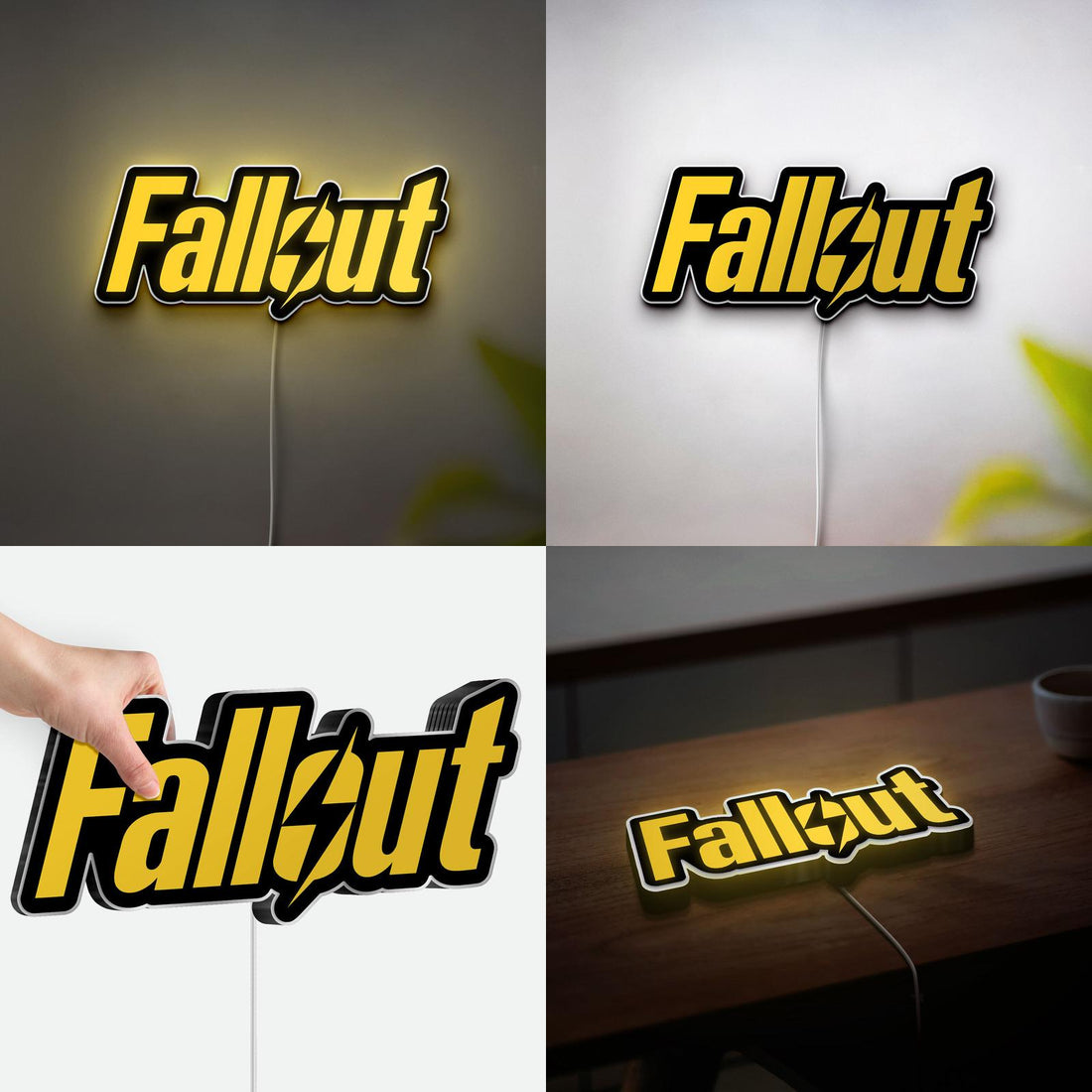 3D Printed Fallout Game Night Light, Electro Gaming Sign Lamp Decor, Handmade Gamer Gift, Fallout fans Gift, Man Cave Light