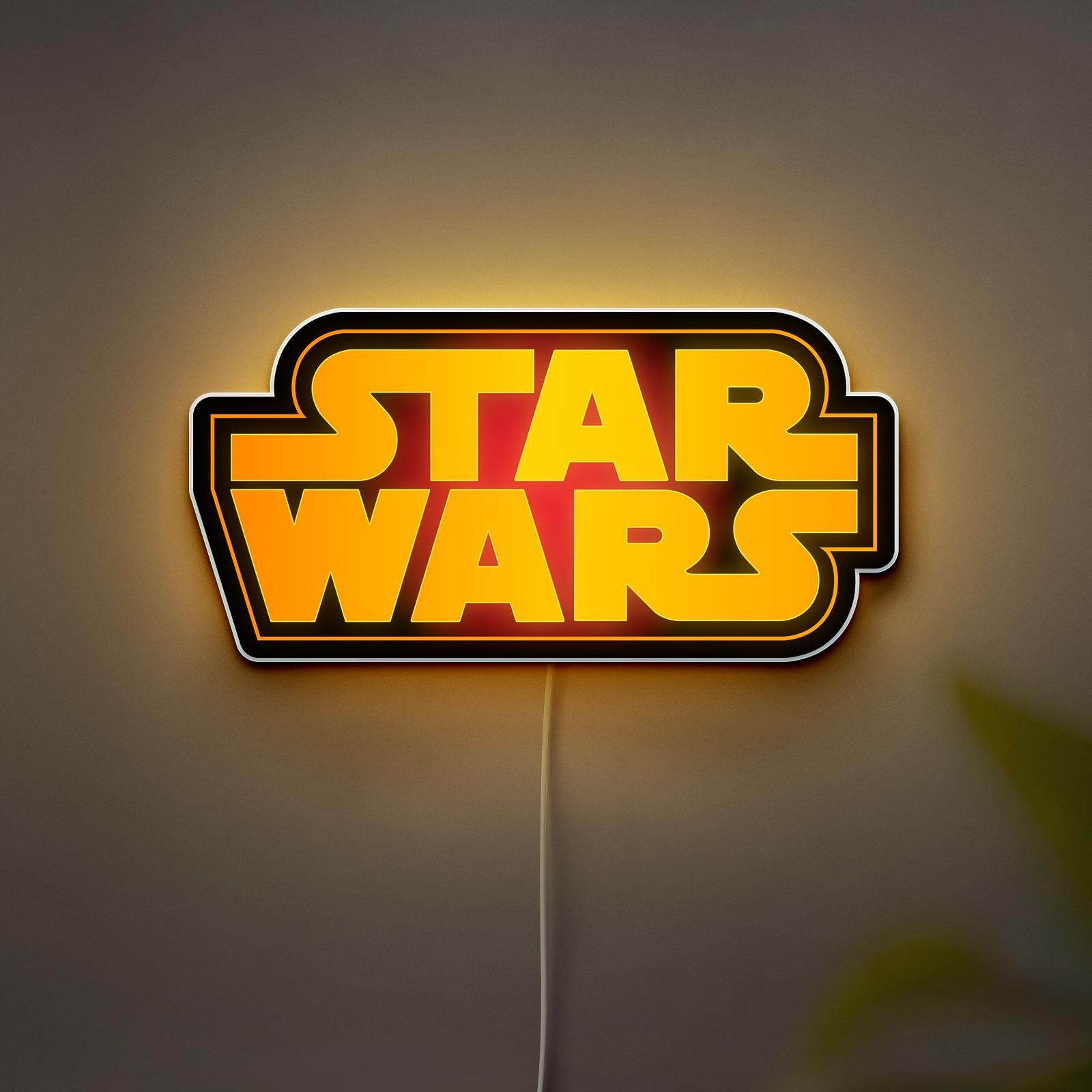 Star Wars 3D Sign Light, Handmade LED Lamp for Star Wars Fans, Movie or Sci-fi Themed Room Decoration