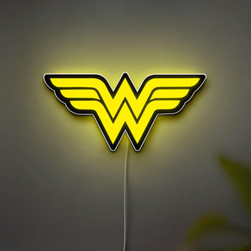Wonder Woman LED Lightbox, Wings of Wonder Sign Lamp, Gift for Superhero fans, Room Wall Decor Lamp, Birthday Gift