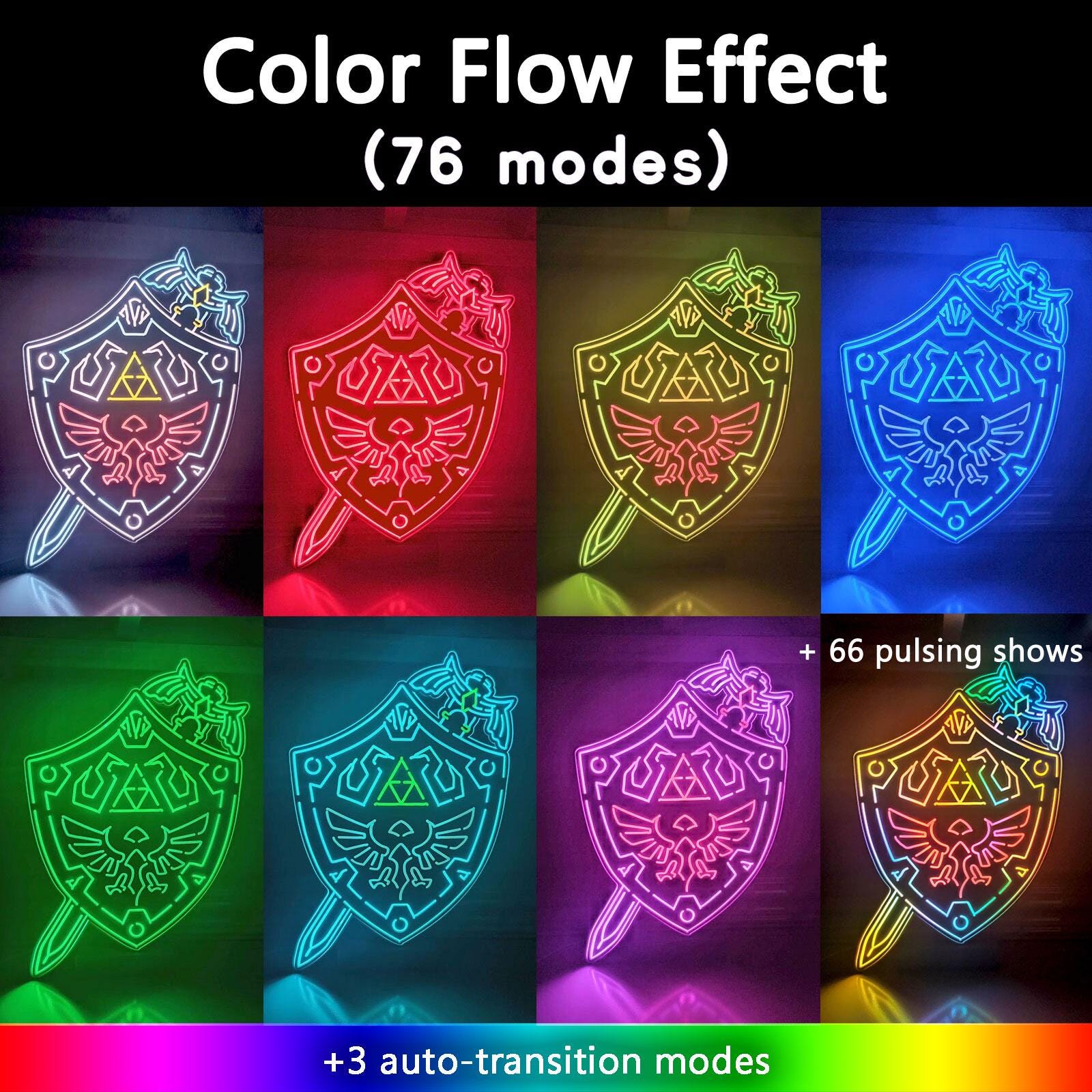 Master Sword Hylian Shield Led Light, Master Sword Hylian Shield Decor, Master Sword Hylian Shield Ornaments, Legend Of Zelda Wall Art
