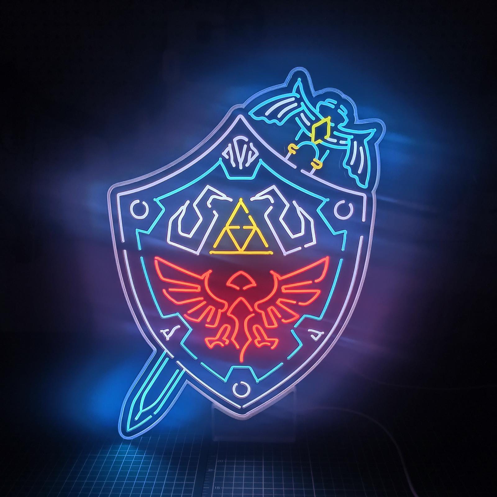 Master Sword Hylian Shield Led Light, Master Sword Hylian Shield Decor, Master Sword Hylian Shield Ornaments, Legend Of Zelda Wall Art