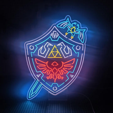Master Sword Hylian Shield Led Light, Master Sword Hylian Shield Decor, Master Sword Hylian Shield Ornaments, Legend Of Zelda Wall Art