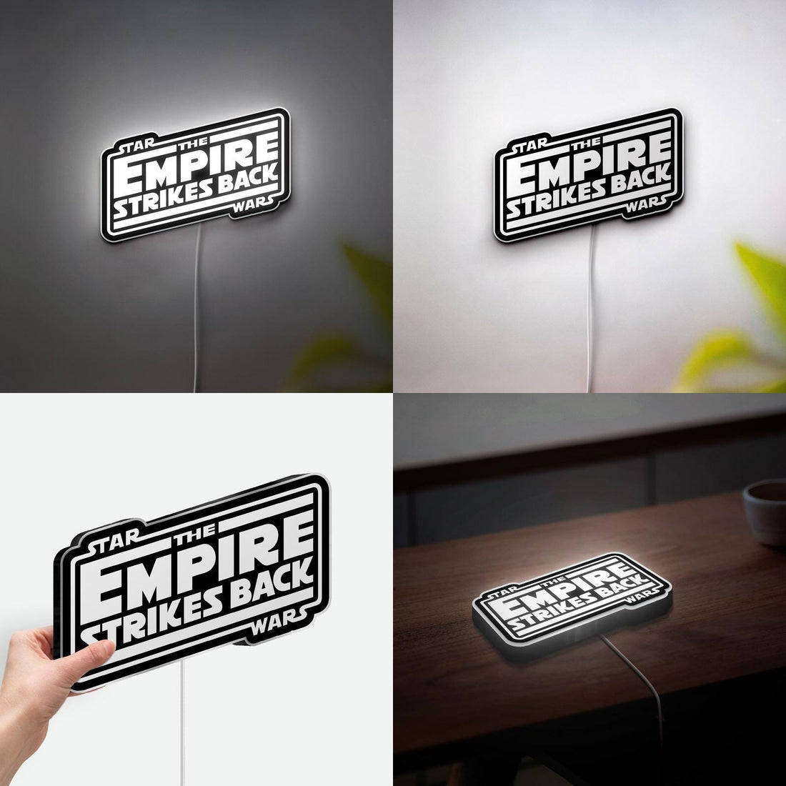 Star Wars 3D Sign Light, The Empire Strikes Back LED Lamp, Custom Design for Fans and Collectors, Movie or Sci-fi Themed Room Decoration