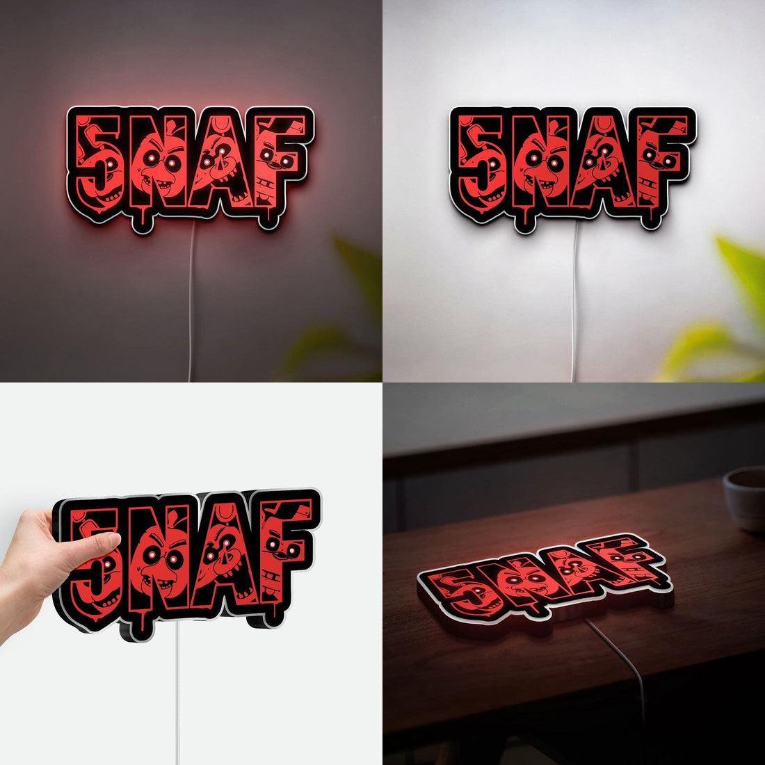 Dimmable FNAF 3D Led Sign, Five Nights at Freddy's Gifts, Game Room Wall Decor, Personalized Gift for Gamers, Fan Art