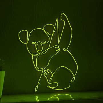 Australian Animals Koala Art Neon Sign, Animal Theme Handmade EL Wire Neon Light Sign, Home Decor Wall Art