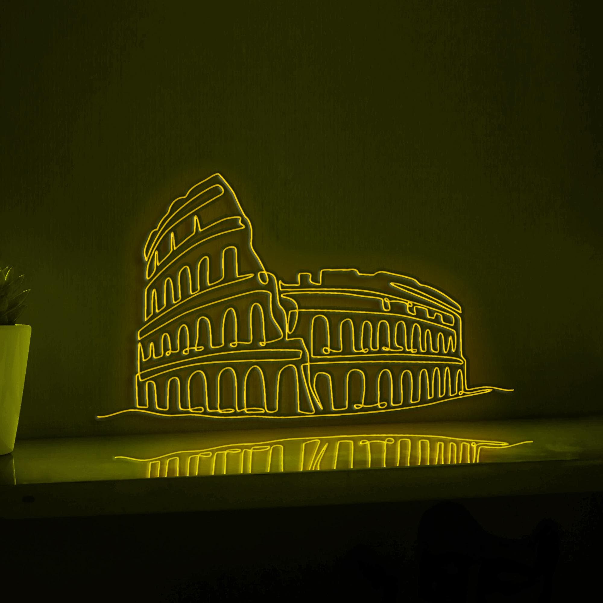 Colosseum Amphitheater Historical EL Wire Art for Travel Decor & Ancient Rome Enthusiasts
