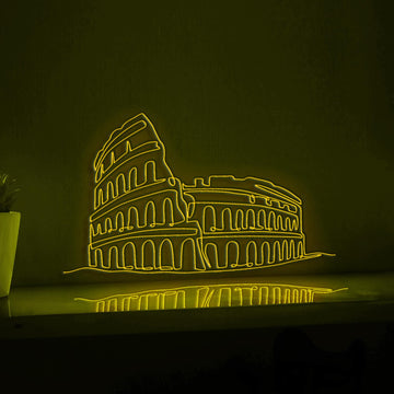 Colosseum Amphitheater Historical EL Wire Art for Travel Decor & Ancient Rome Enthusiasts