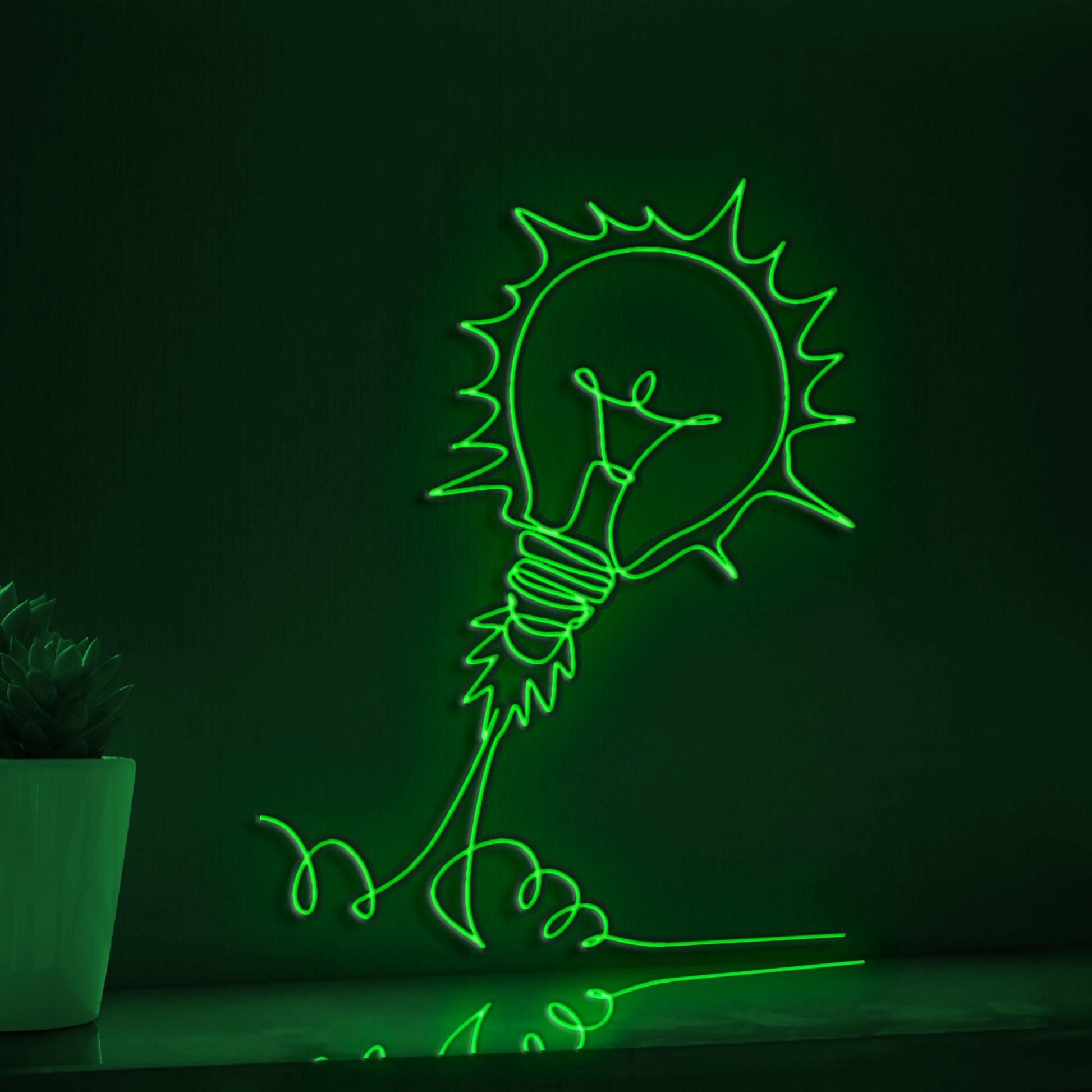 Light Bulb Space Launch Playful EL Wire Animal Art for Kids Rooms & Mischief-Themed Decor
