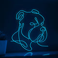 Bully Dog Breed Bold EL Wire Animal Art for Pet Rooms & Dog Sport Enthusiasts