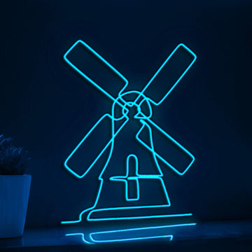 Windmill Structure Travel EL Wire Art for Countryside Decor & Dutch Culture Enthusiasts