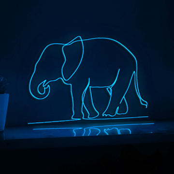 African Elephant Wild Animal National Park Conservation EL Wire Neon Art for Safari & Zoo Decor