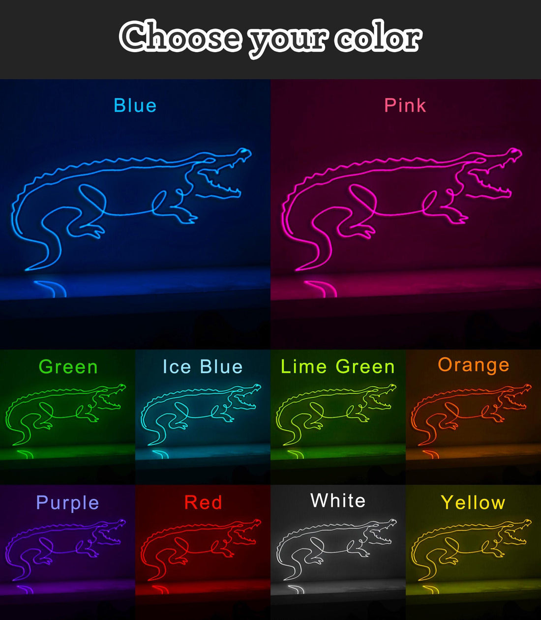 Wild Crocodile Mouth Scary EL Wire Animal Art for Adventure Rooms & National Park Themed Decor