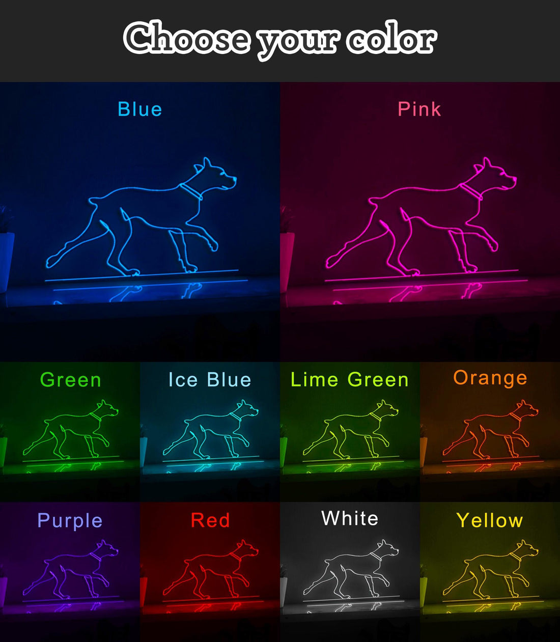 Walking Dog Pet Adorable EL Wire Animal Art for Pet-Friendly Homes & Dog Lover Rooms