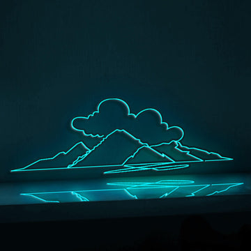 Japanese Mountain Landscape Mount Fuji EL Wire Neon Sign, Nature Rock Panoramic Fujiyama, Travel Theme Neon Light, Home Decor Wall Art