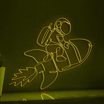 Astronaut Spacesuit Rocket Sci-Fi EL Wire Art for Kids Rooms & Space Exploration Themed Decor