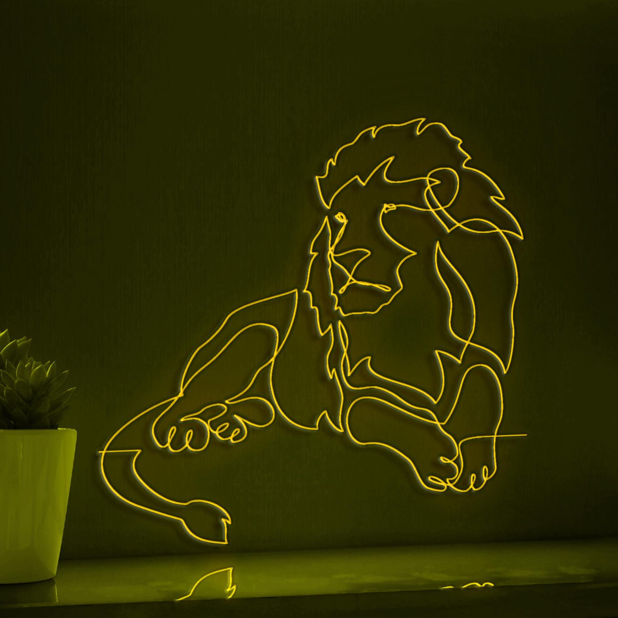 Lion King of Beasts EL Wire Animal Art for Safari Rooms & Bold Decor