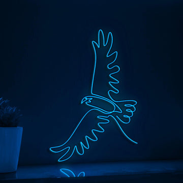 Flying Eagle Bird Minimalist EL Wire Animal Art for Modern Interiors & Avian Enthusiasts