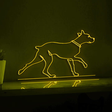 Walking Dog Pet Adorable EL Wire Animal Art for Pet-Friendly Homes & Dog Lover Rooms
