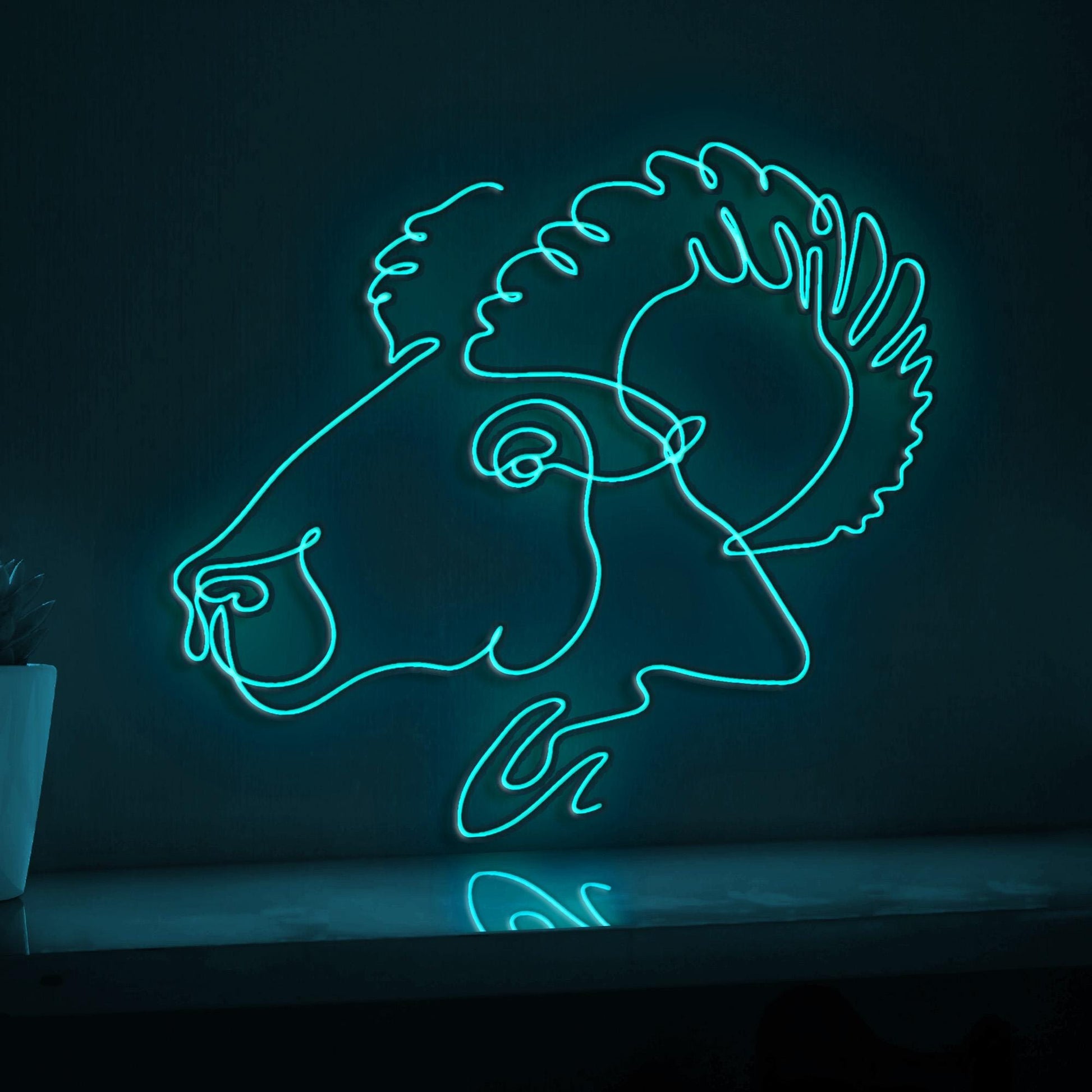Ram Head Farm Agricultural EL Wire Animal Art for Farmhouse & Rustic Home Decor - myneonup