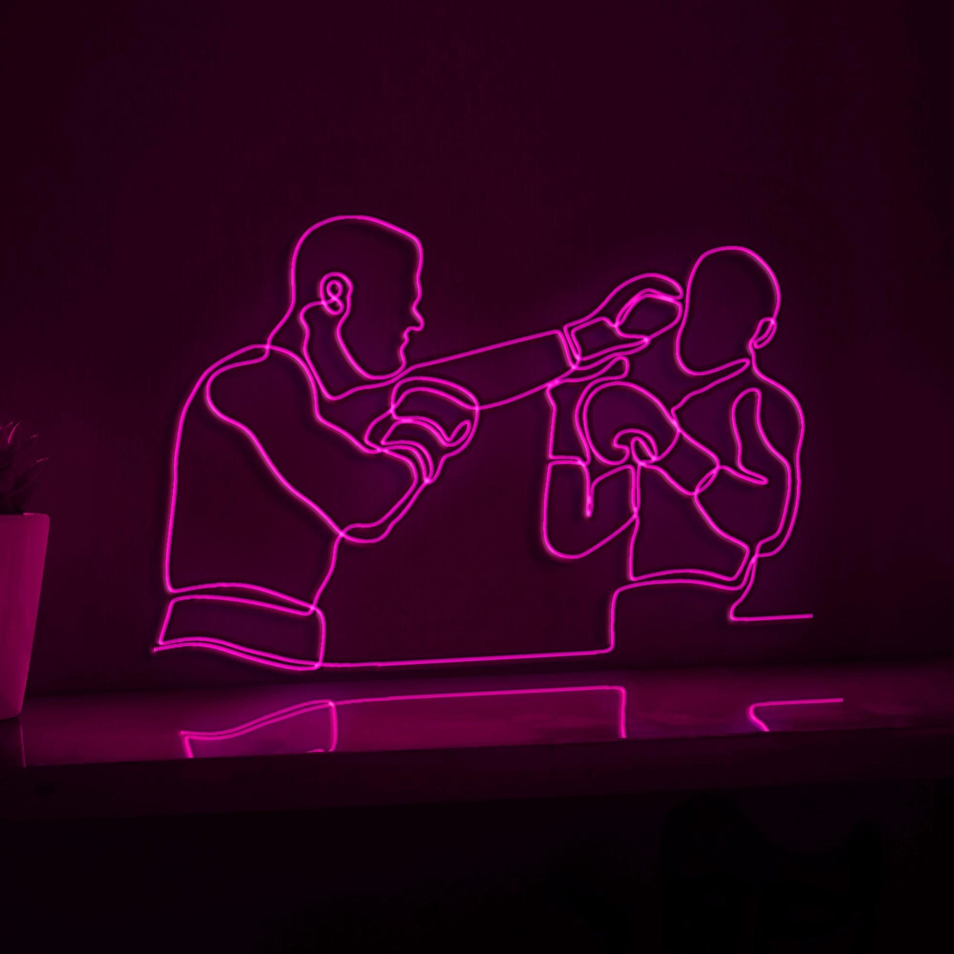Boxing Fighters Sports EL Wire Wall Art for Gyms & Martial Arts Studios - myneonup