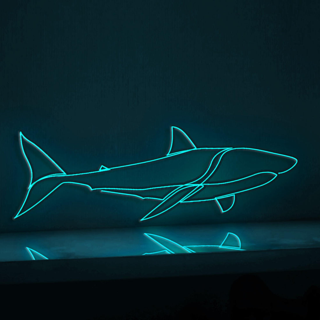 Shark Design Marine EL Wire Animal Wall Art for Beach Houses & Adventure Decor - myneonup