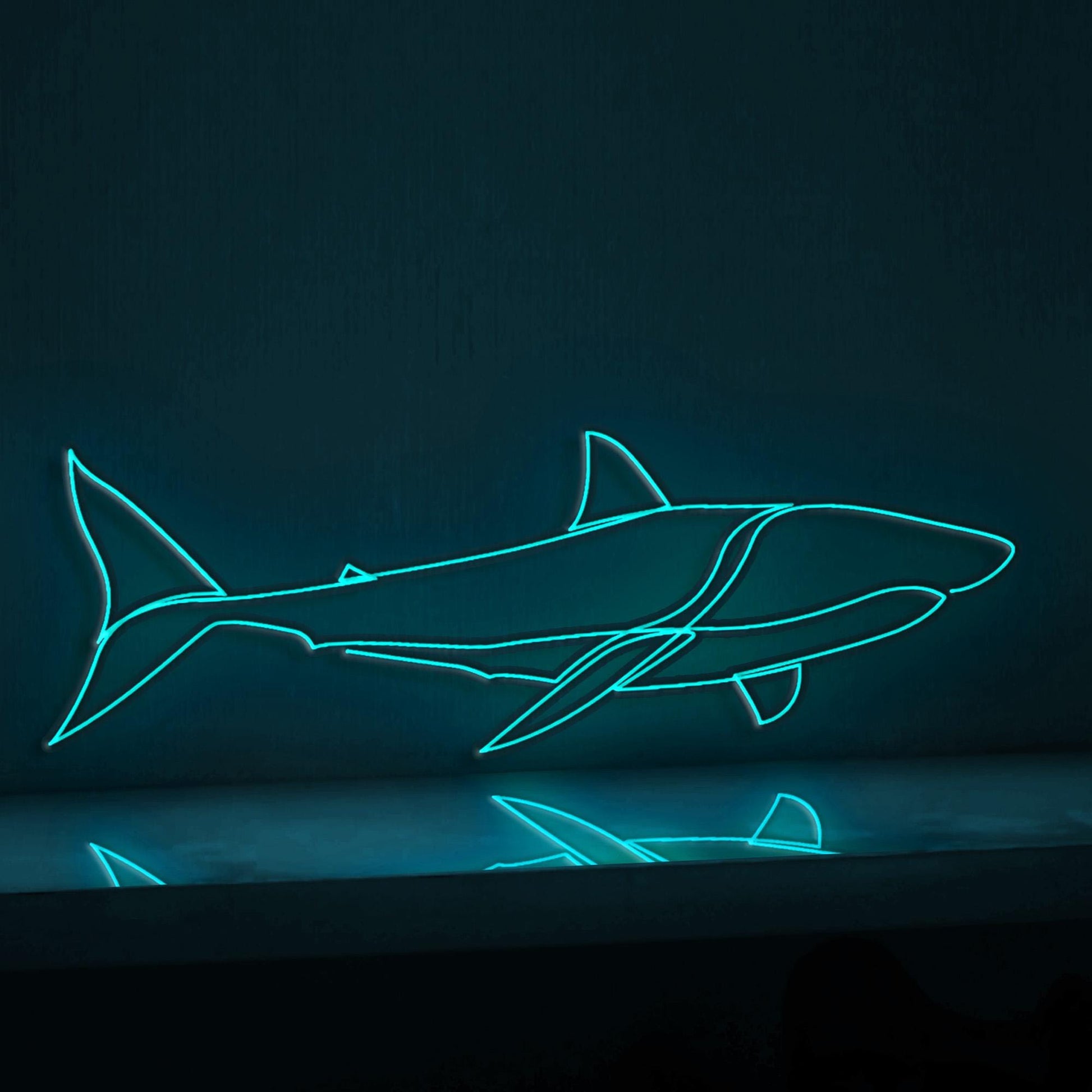 Shark Design Marine EL Wire Animal Wall Art for Beach Houses & Adventure Decor - myneonup