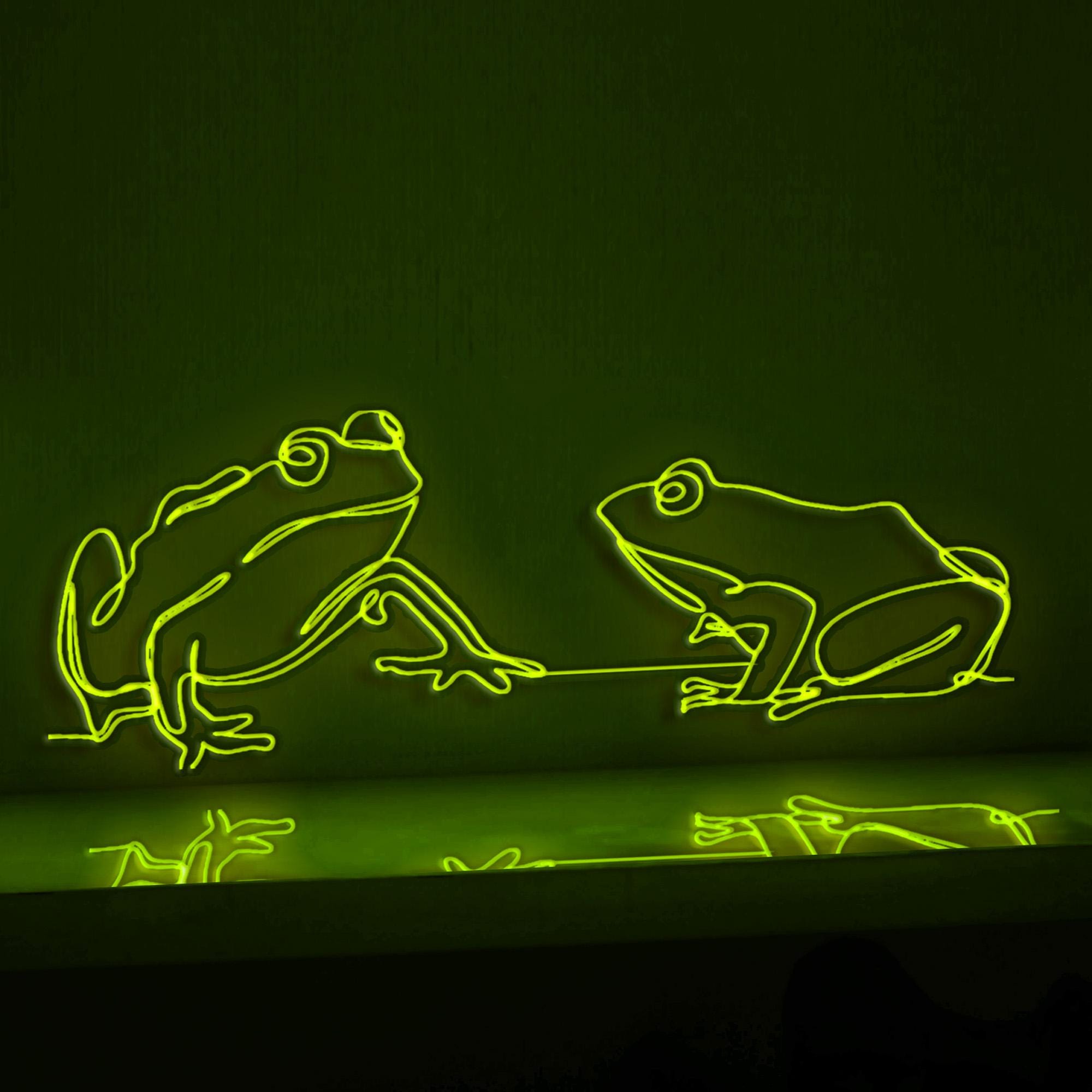 Standing Frog EL Wire Animal Wall Art for Modern Bedrooms & Nature Decor