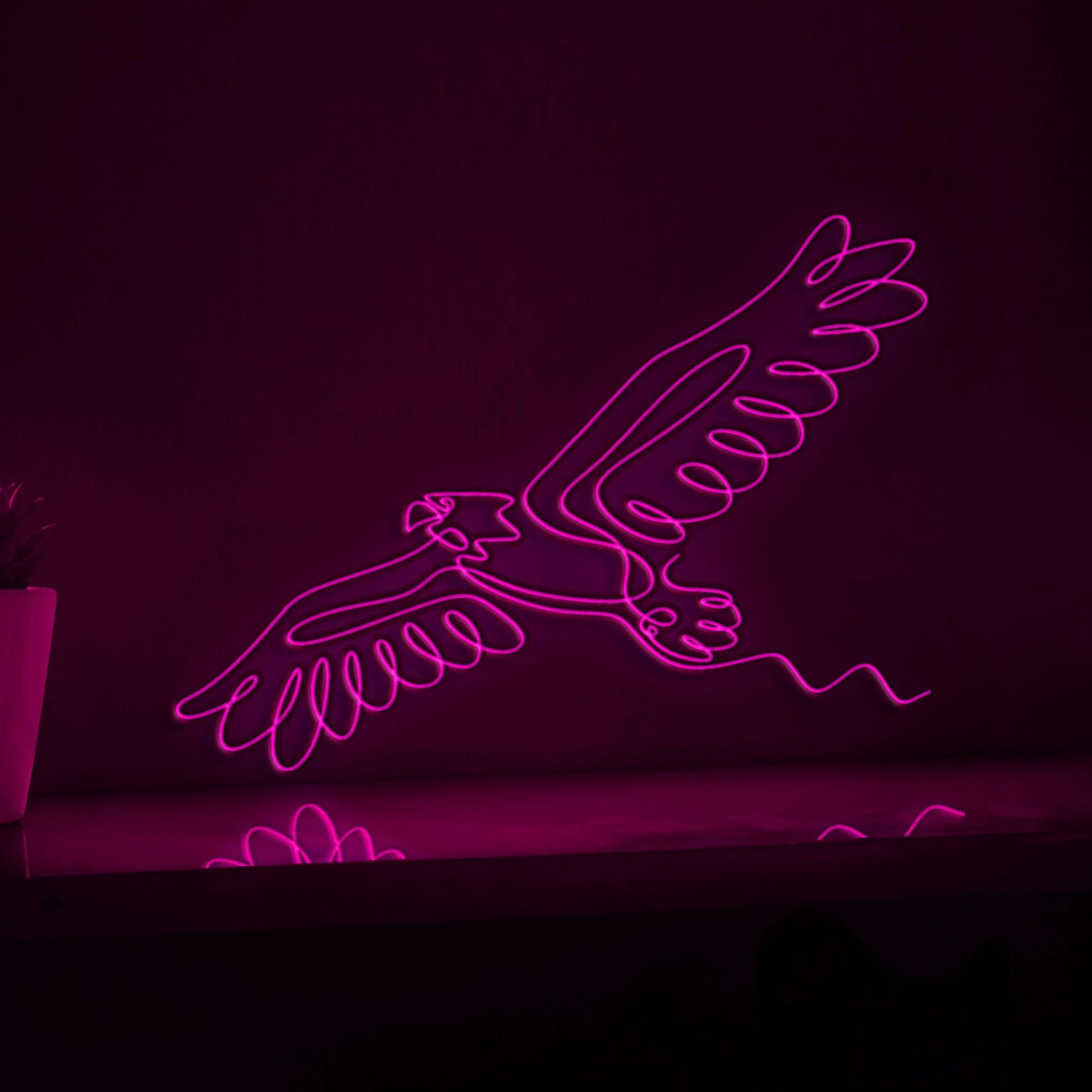 Eagle Hawk Bird Minimalist EL Wire Animal Art for Modern Interiors & Nature Themes - myneonup