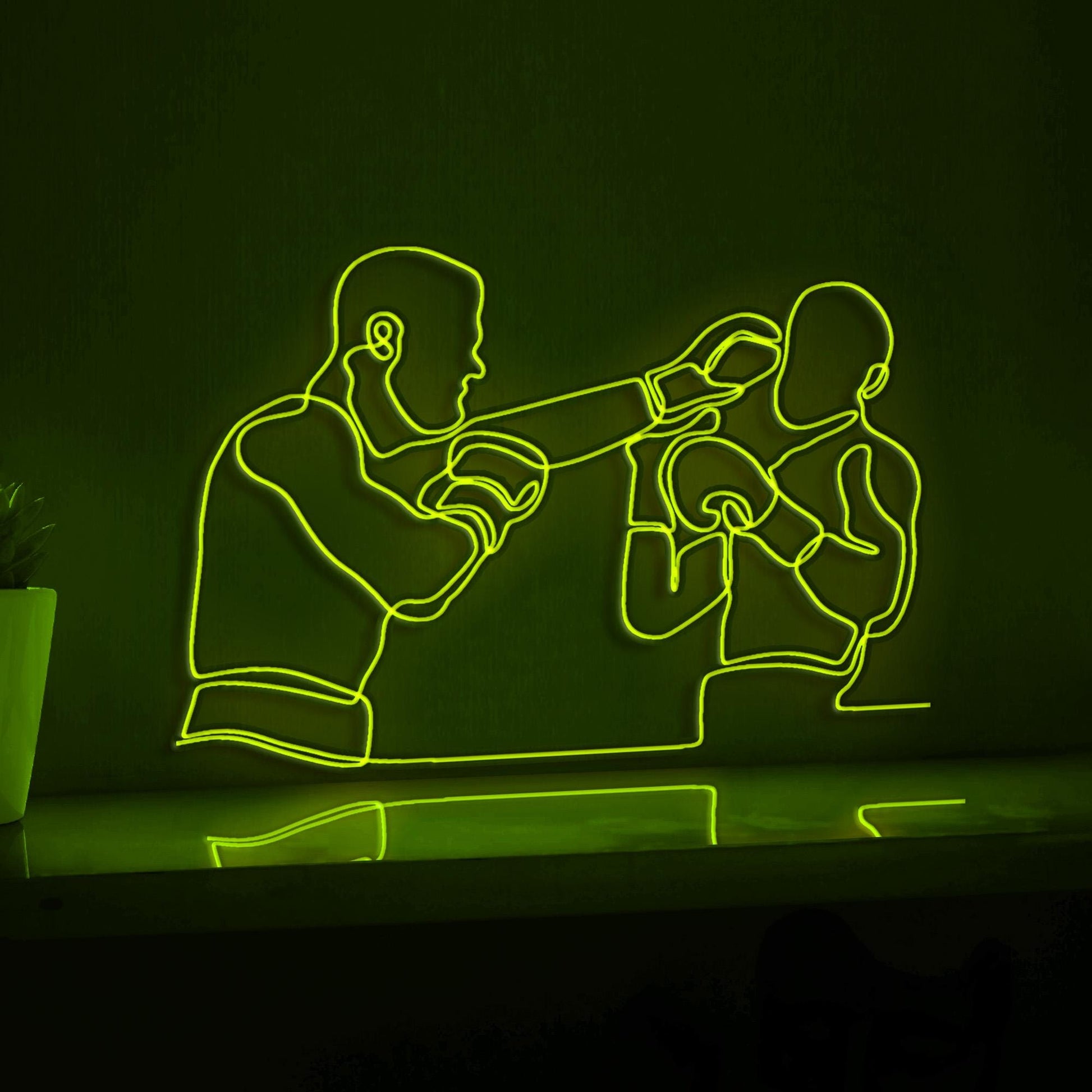Boxing Fighters Sports EL Wire Wall Art for Gyms & Martial Arts Studios - myneonup