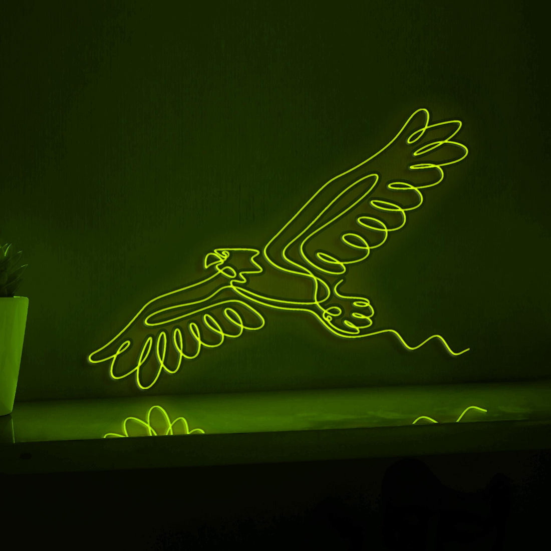 Eagle Hawk Bird Minimalist EL Wire Animal Art for Modern Interiors & Nature Themes - myneonup
