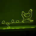Hen Chicken Farm Eggs Farmhouse EL Wire Kitchen Art for Country Homes & Breakfast Nooks - myneonup