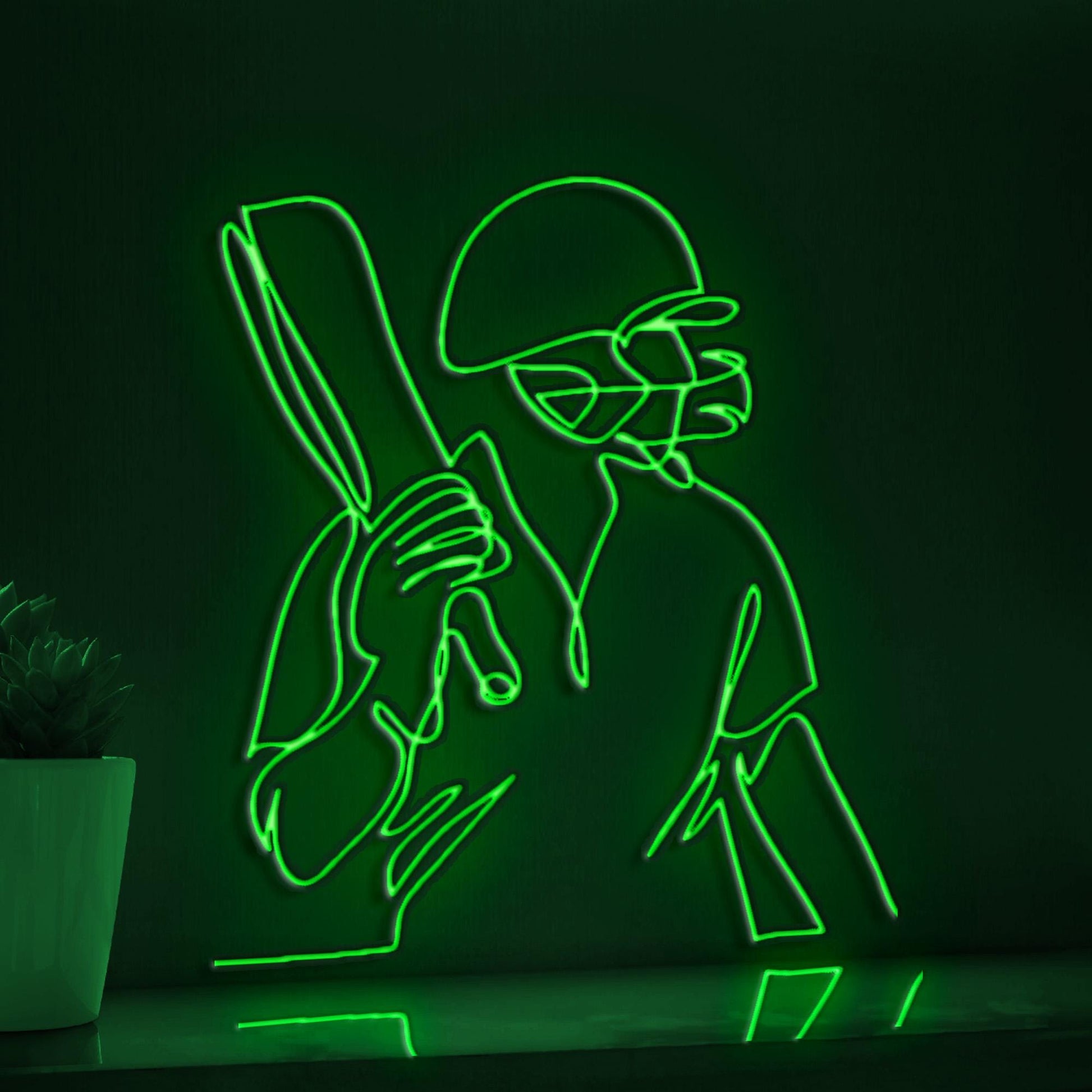 Cricket Player Sports Game Sports EL Wire Wall Art for Cricket Fans & Stadium-Themed Rooms - myneonup
