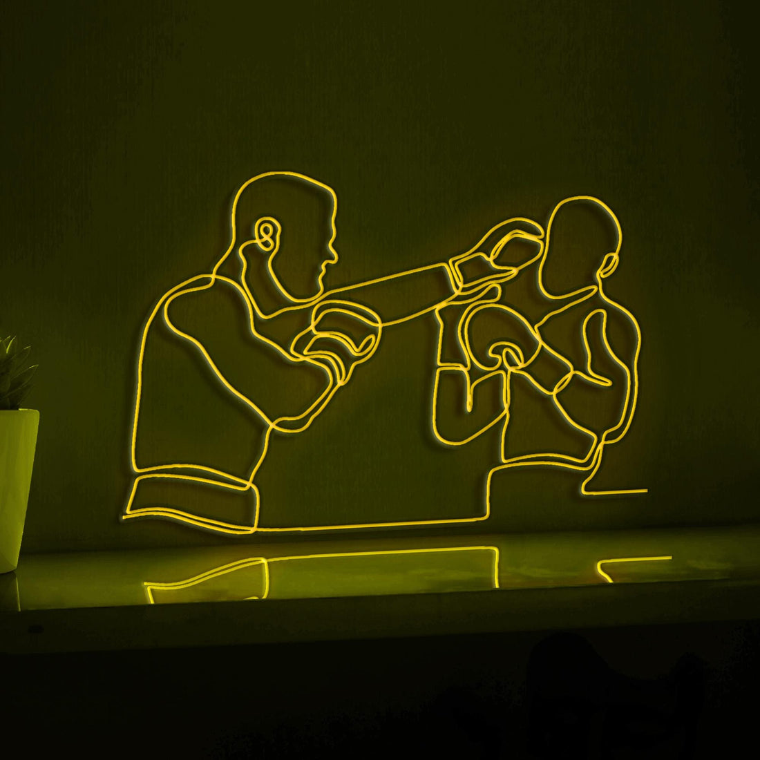 Boxing Fighters Sports EL Wire Wall Art for Gyms & Martial Arts Studios - myneonup