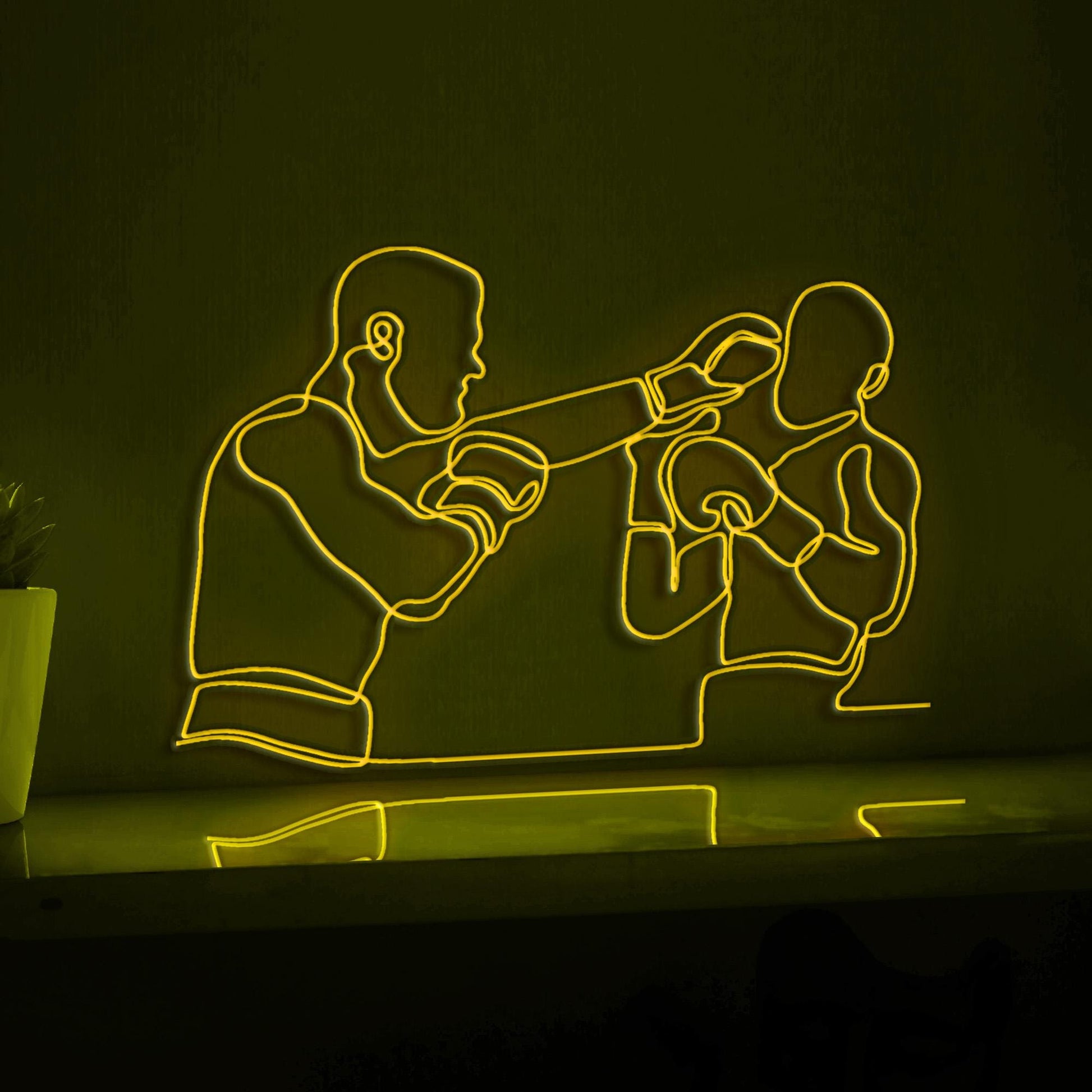 Boxing Fighters Sports EL Wire Wall Art for Gyms & Martial Arts Studios - myneonup