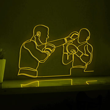 Boxing Fighters Sports EL Wire Wall Art for Gyms & Martial Arts Studios - myneonup