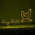 Hen Chicken Farm Eggs Farmhouse EL Wire Kitchen Art for Country Homes & Breakfast Nooks - myneonup