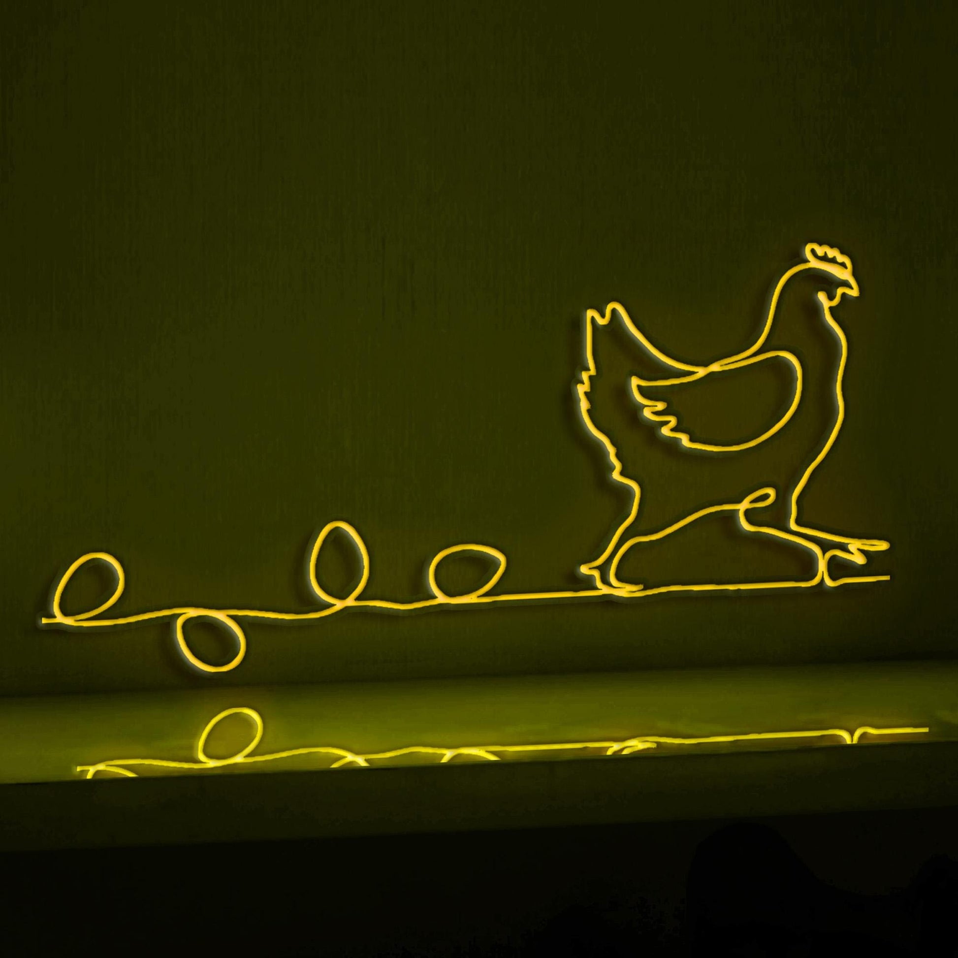 Hen Chicken Farm Eggs Farmhouse EL Wire Kitchen Art for Country Homes & Breakfast Nooks - myneonup