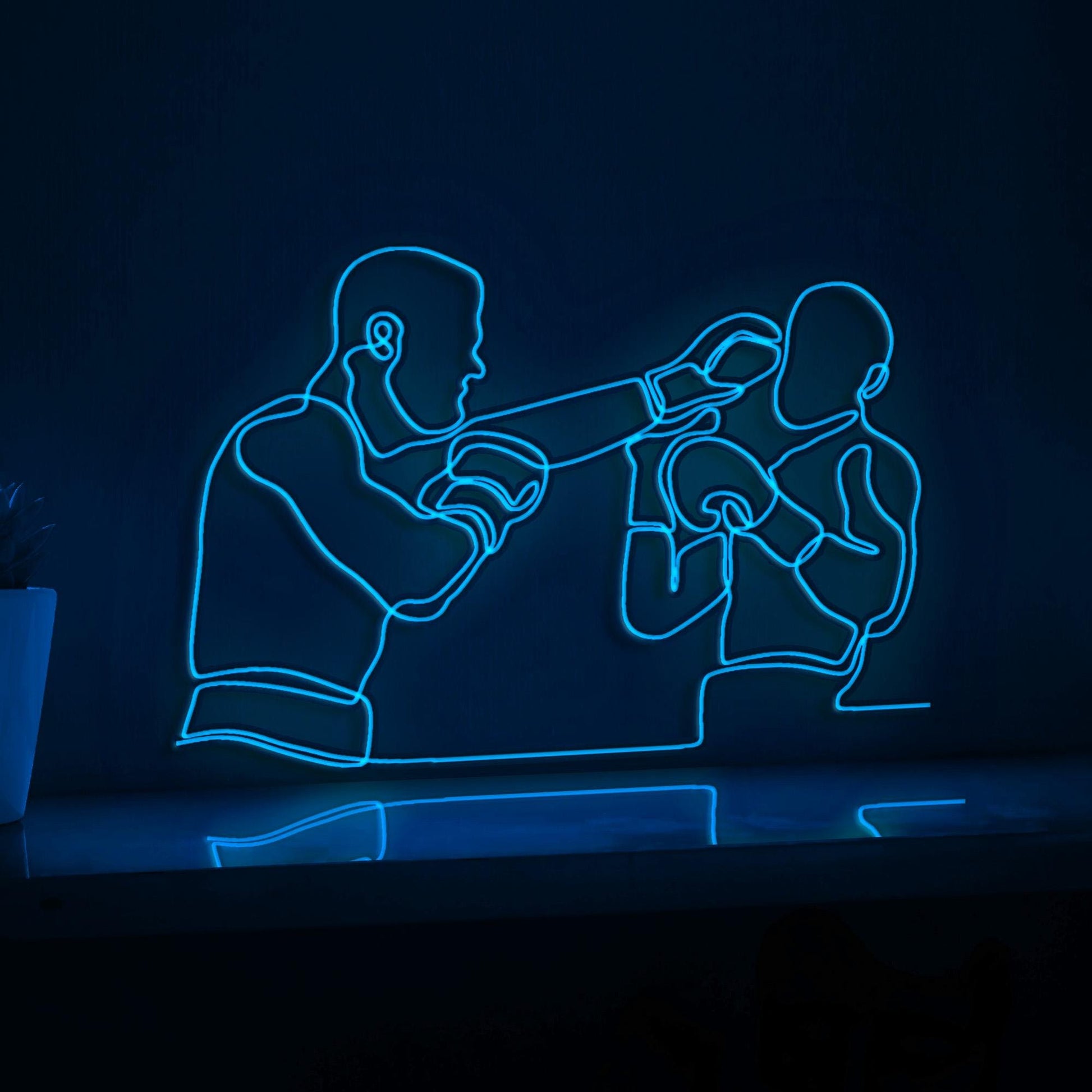 Boxing Fighters Sports EL Wire Wall Art for Gyms & Martial Arts Studios - myneonup