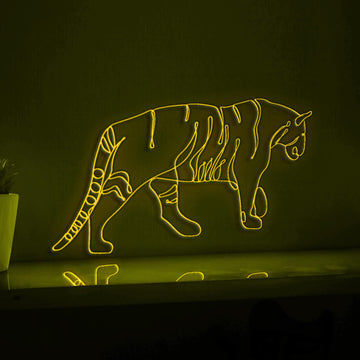 Walking Tiger Majestic EL Wire Animal Art for Bedroom & Jungle-Themed Decor