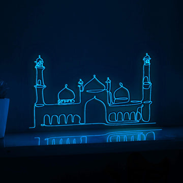 Ramadan Mosque Building Islamic Cultural EL Wire Decor for Festival & Spiritual Home Decor