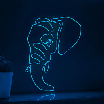 Big Cute Elephant Adorable EL Wire Animal Wall Art for Kids Rooms & Zoo-Themed Decor