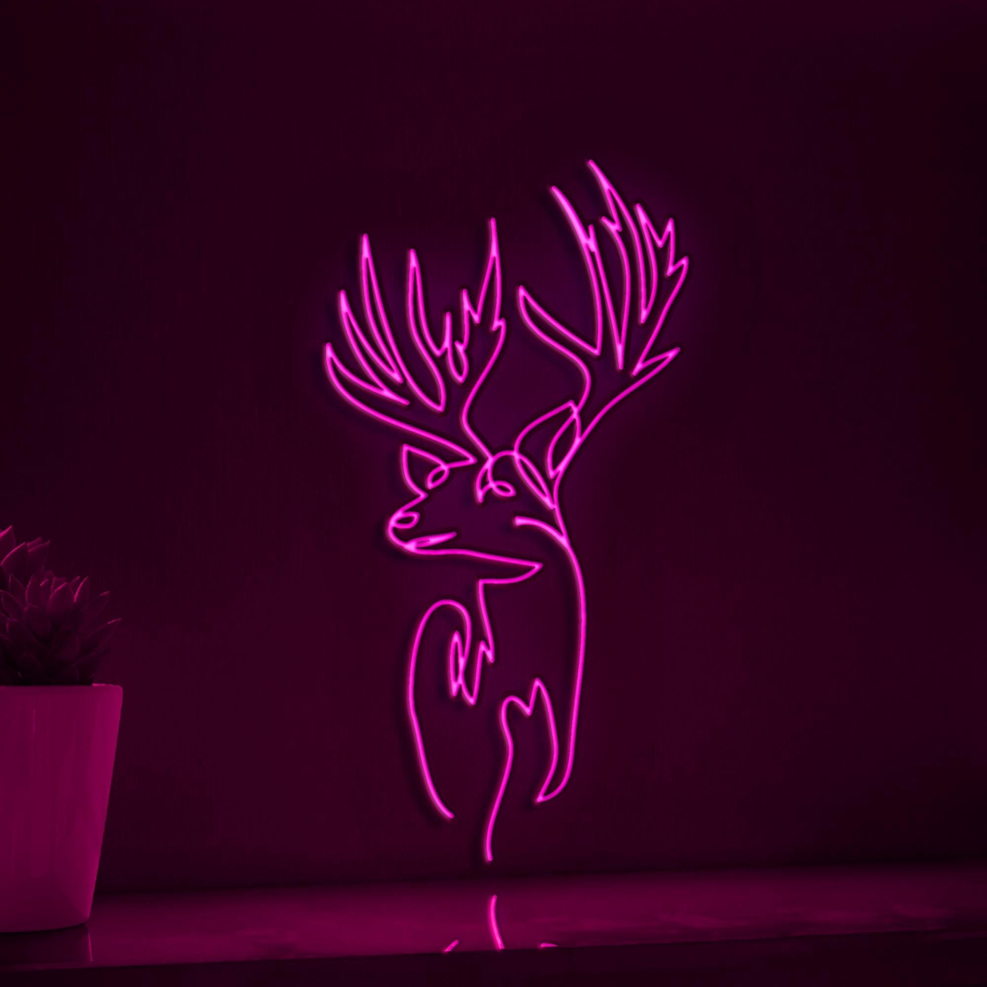 Reindeer Christmas Wildlife Festive EL Wire Animal Wall Art for Holiday & Winter Decor