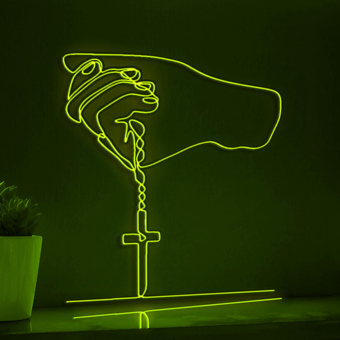 Christianity Hand Gesture Spiritual EL Wire Art for Religious Spaces & Cultural Decor - myneonup